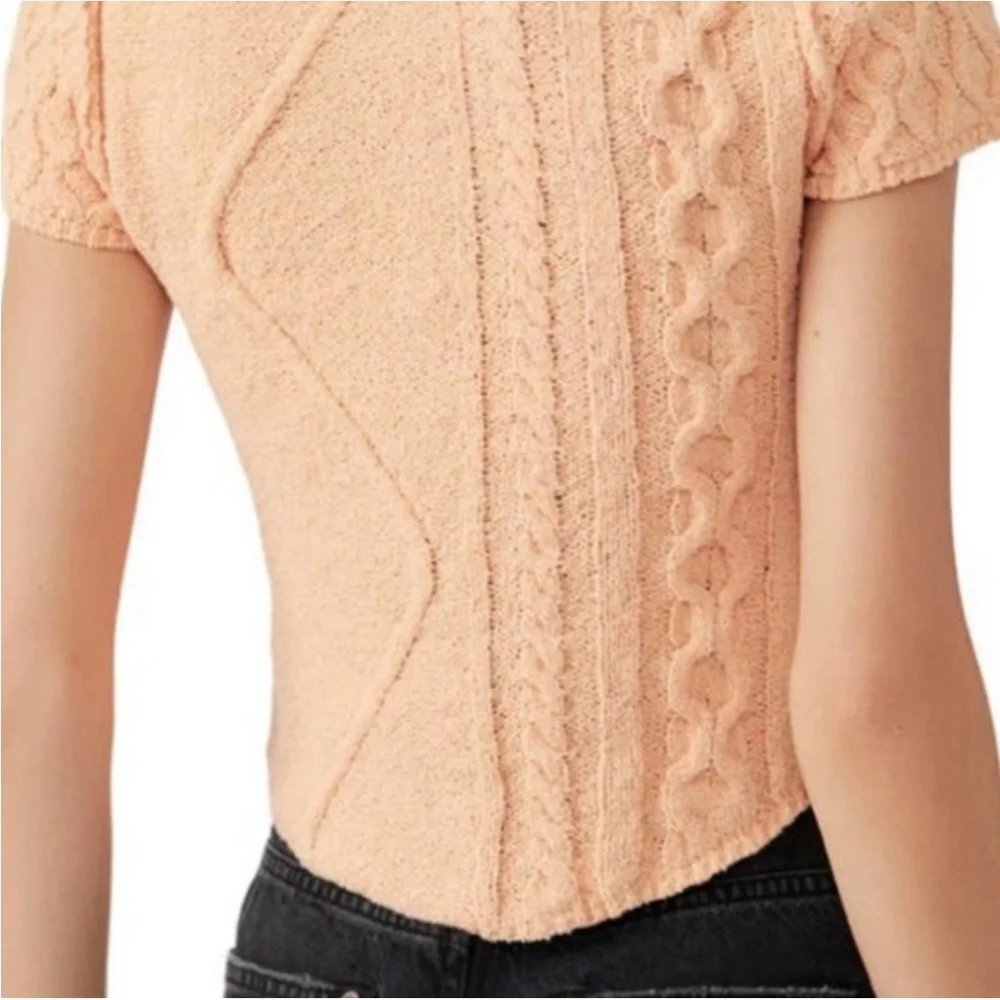 Free People Apricot Knit Top